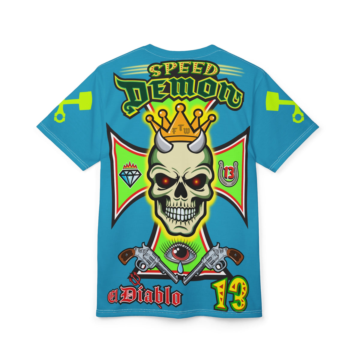 Speed Demon Hellfire HiViz Super Tee - THE Perfect Motorcycle Riding Tee - High Comfort & Perfect Fit Super Tee