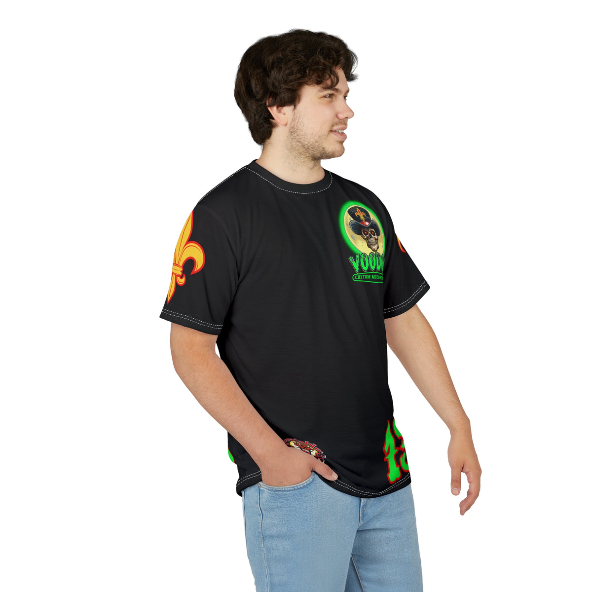 VooDoo Customs Skull & Fleur-de-Lis Unisex Graphic Tee