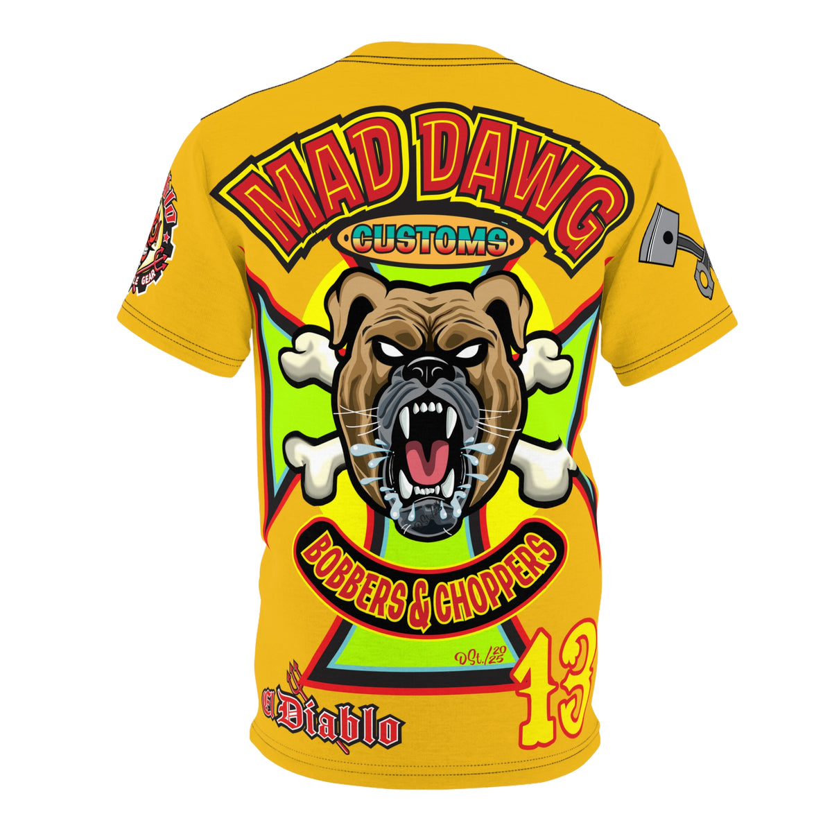 Mad Dawg Choppers & Bobbers Custom Motorcycle Riders Super Tee