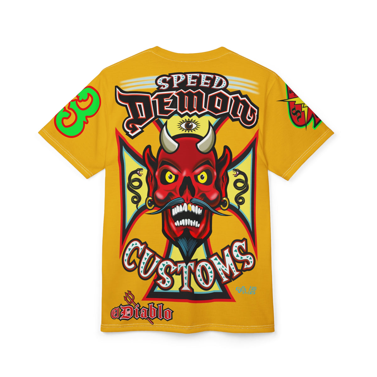 Speed Demon Custom HiViz Unisex Tee - Bold Graphic Harley Enthusiast Super T