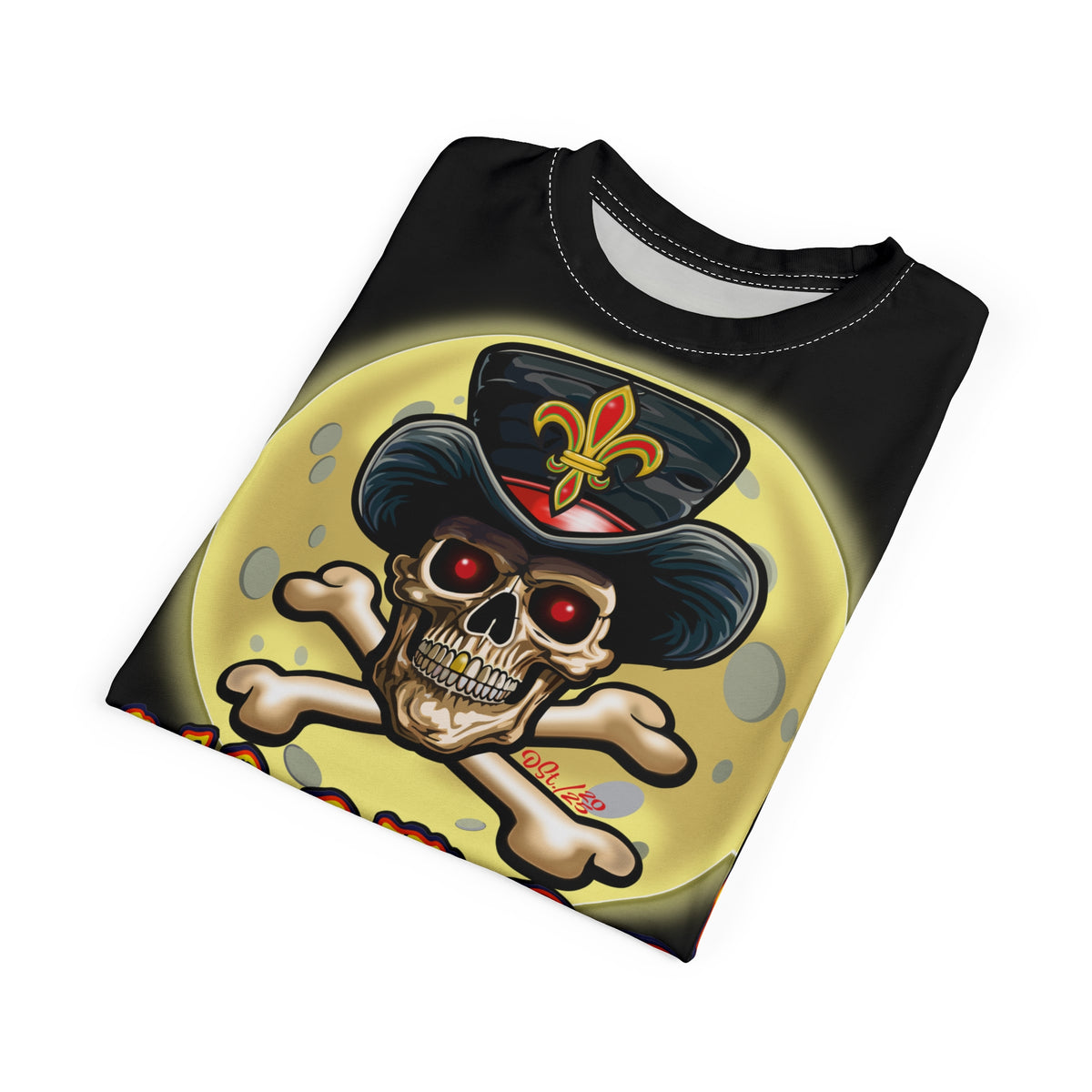 Voodoo Custom Motorcycles Black Magic HiViz Tee, Edgy Graphic Biker Shirt