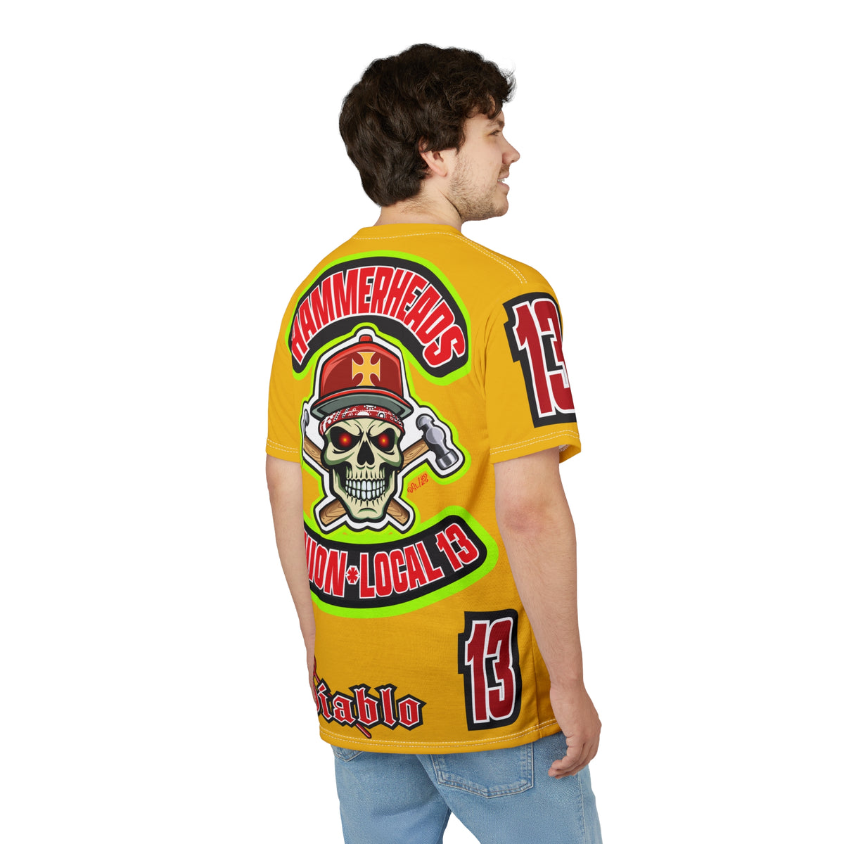 Hammerheads Union Local 13 HiViz Super Tee - Rough Tough Bad Attitude Motorcycle Riding Tee