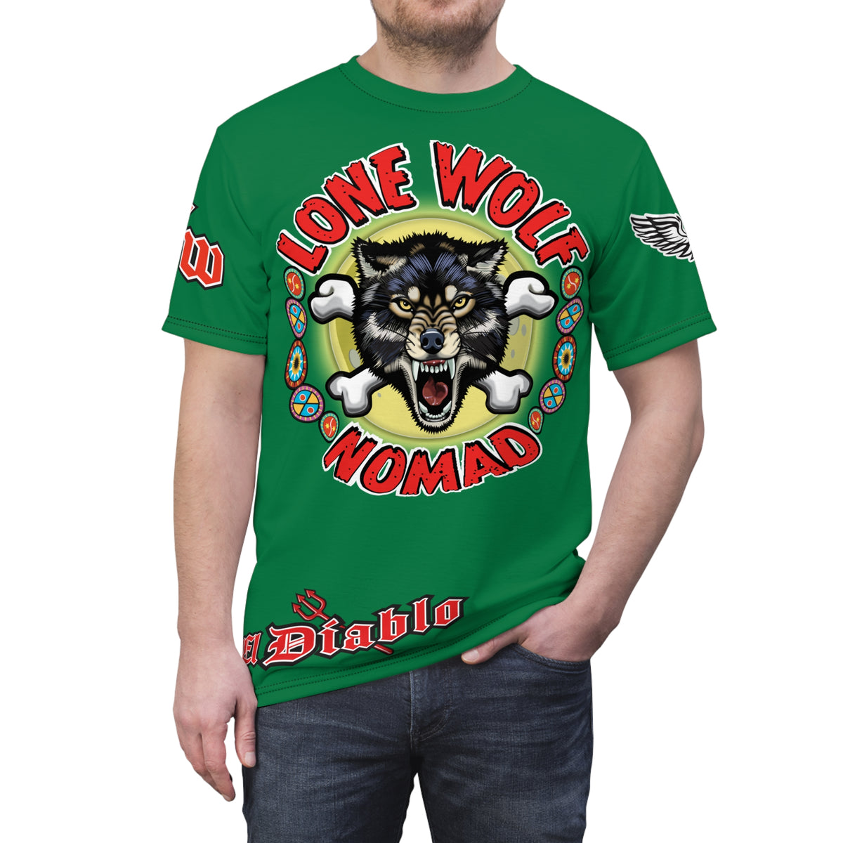 Lone Wolf Nomad HiViz Super Tee - For The Independent No Club Bikers For Life