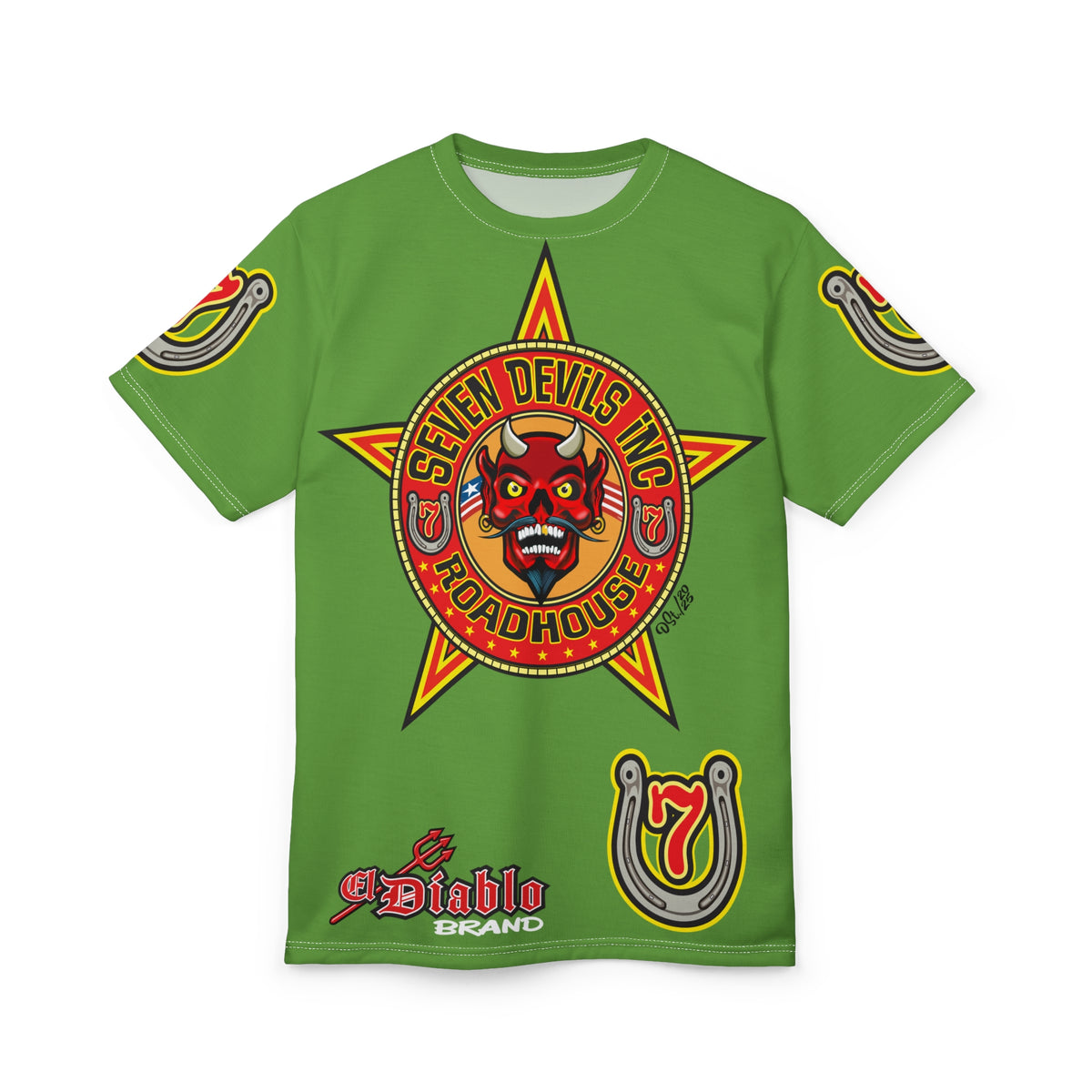 Seven Devils Inc. Roadhouse HiViz Graphic Tee - Motorcycle Custom Riding Super Tee