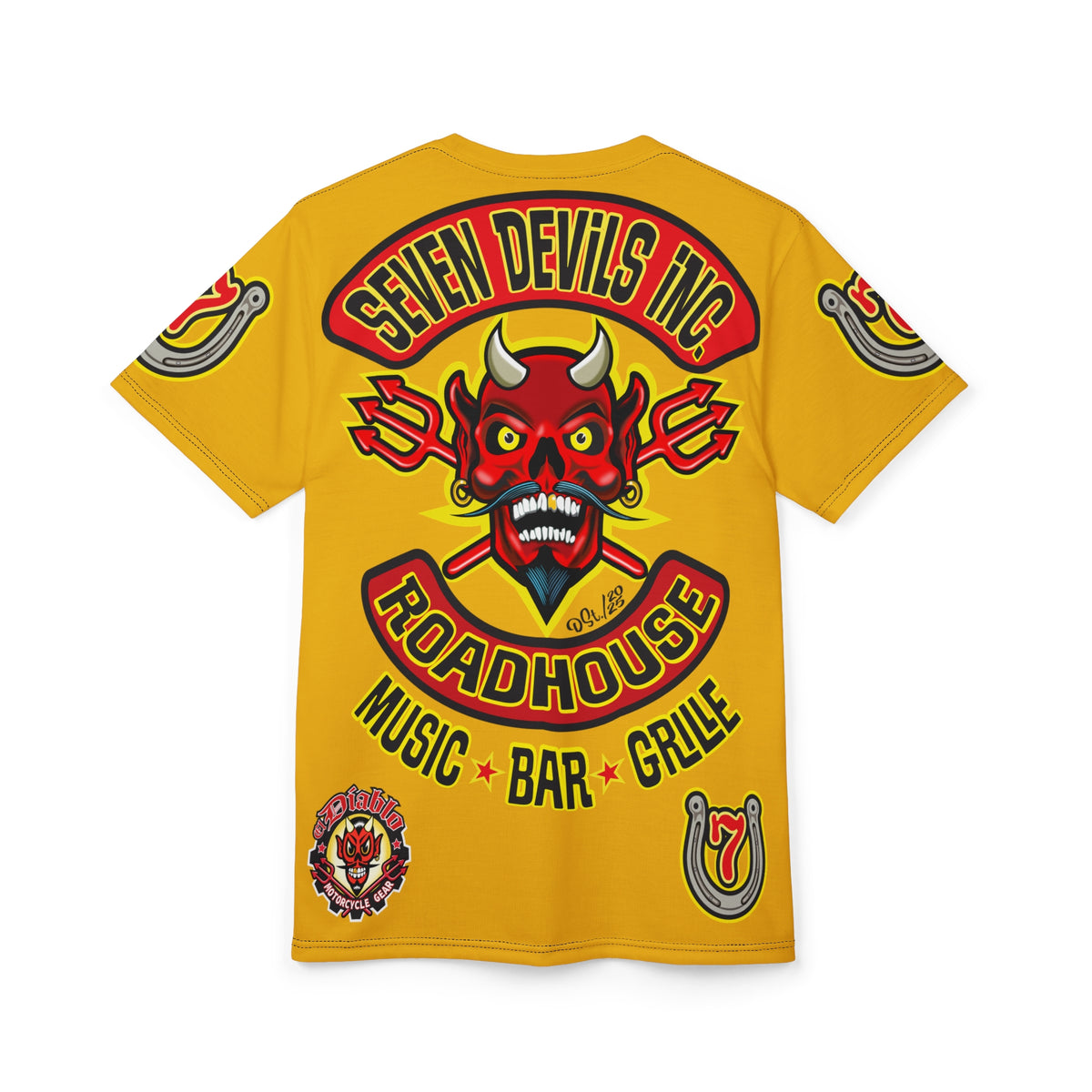 Seven Devils Inc. Roadhouse HiViz Graphic Tee - Motorcycle Custom Riding Super Tee