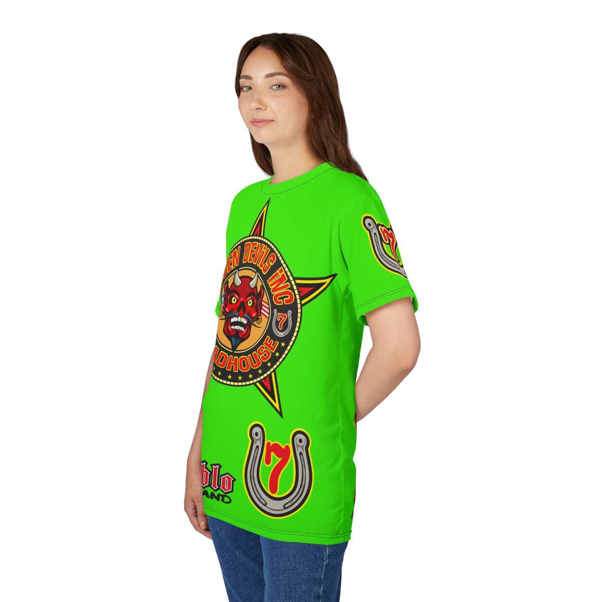 Very Special Seven Devils Inc. Roadhouse HiViZ Lumina Graphic Tee -  Motorcycle Custom Riding Super Tee