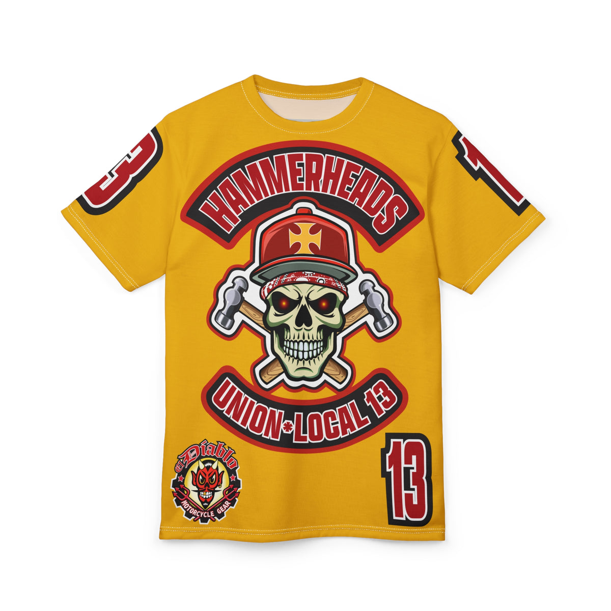 Hammerheads Union Local 13 HiViz Super Tee - Rough Tough Bad Attitude Motorcycle Riding Tee