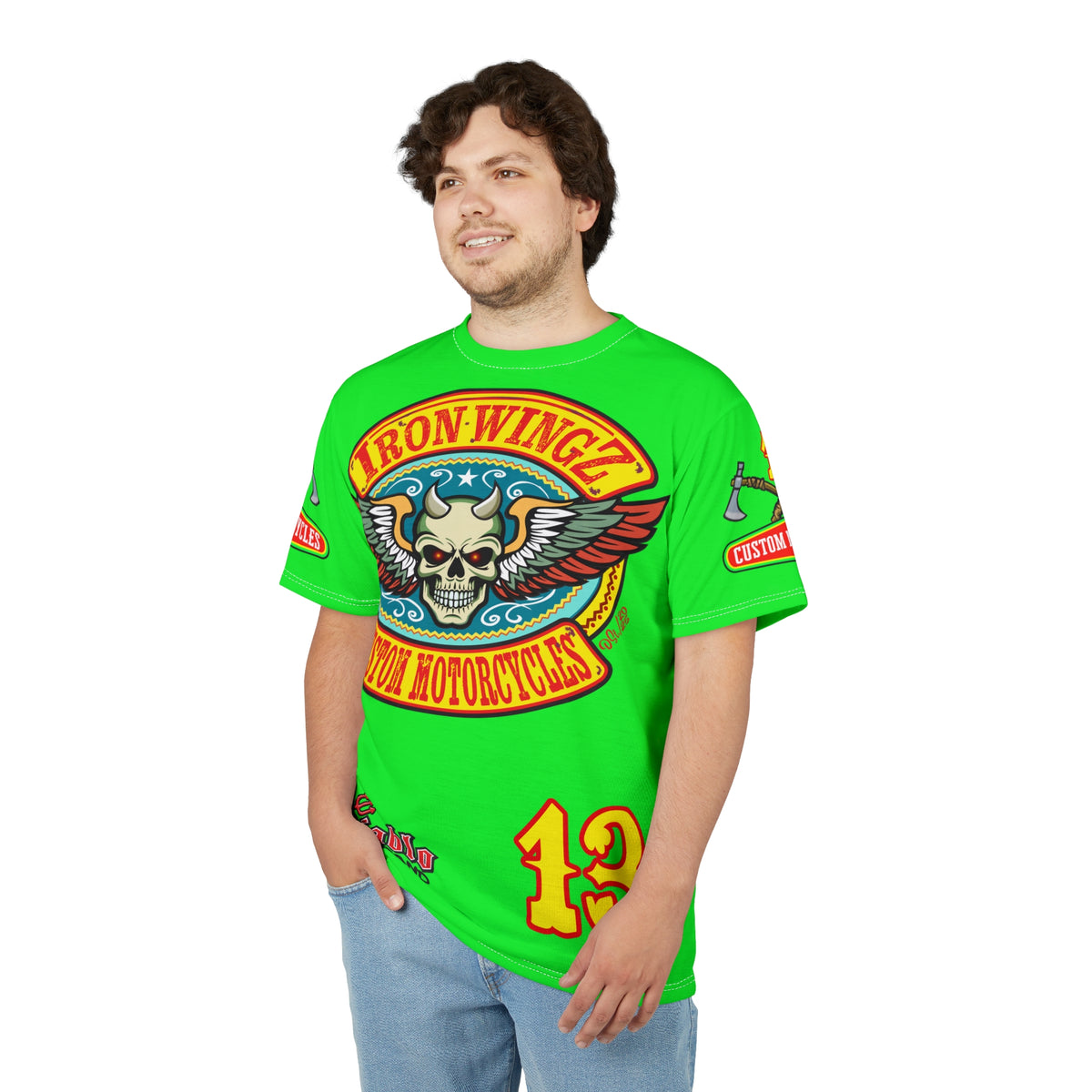 Very Special Iron Wingz Garage HiViZ  Lumina Motorcycle Rider Super Tee