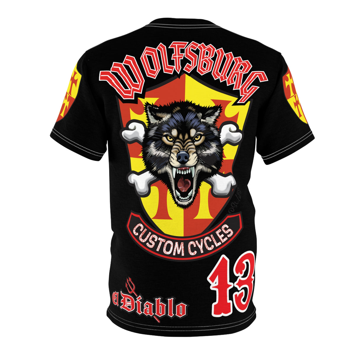 Wolfsburg Custom Cycles HiViz Graphic Super Tee for Bikers