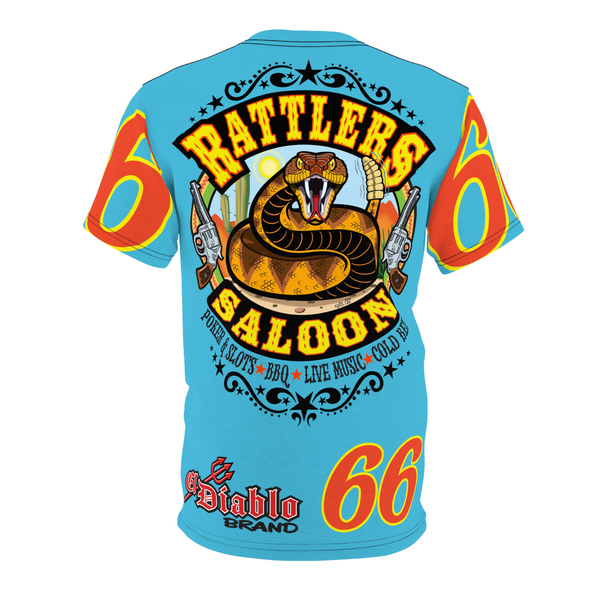 Rattlers Saloon ROUTE 66 SUPER TEE — Vintage Biker 66 Graphic Shirt