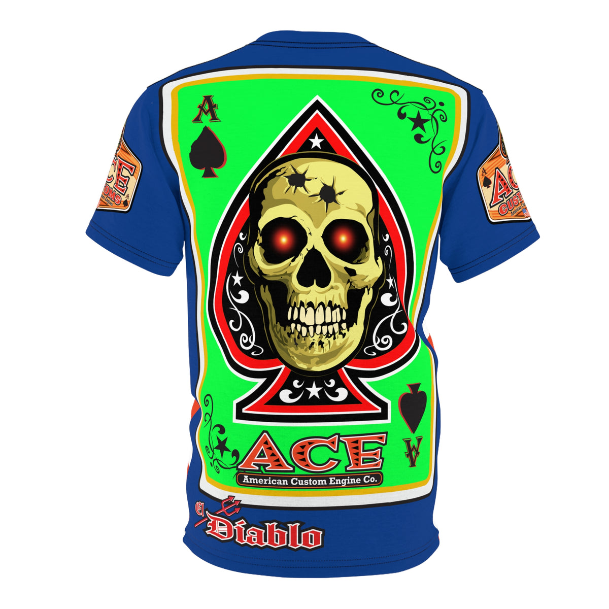 American Custom Engines ACE - Special Lumina Green  Ace of Spades Death Card High Visibility Graphics