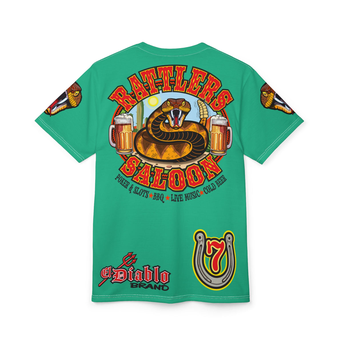 Rattlers Saloon  BADAZZ SUPER TEE — Vintage Biker 66 Graphic Shirt