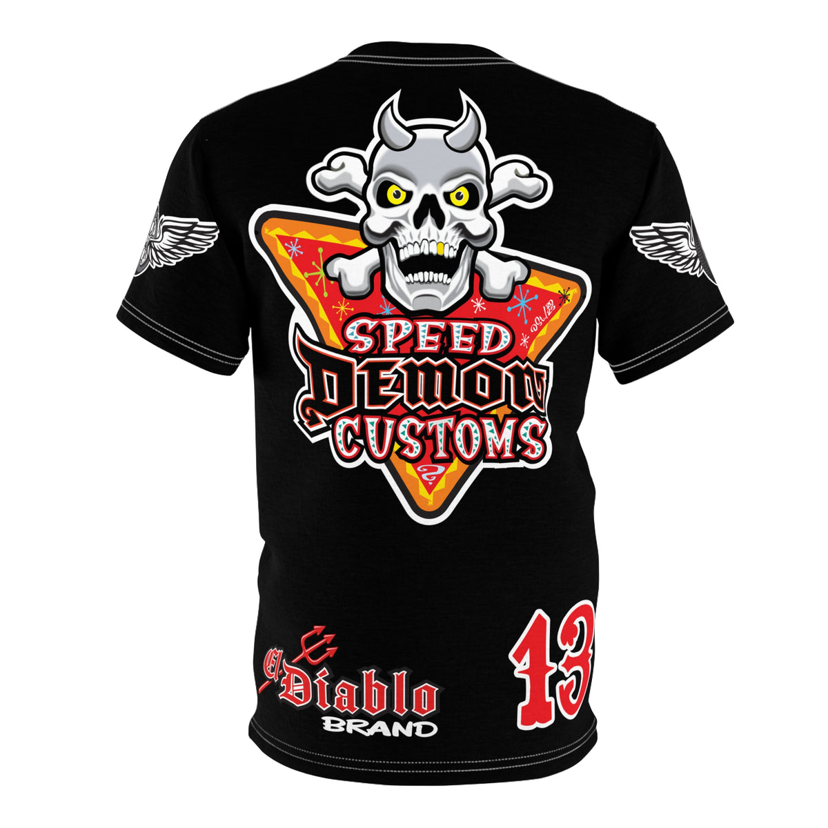 SRT Speed Demon Customs Spectacular  Super Riding Tee - Devilishly Demented Bold Biker Design