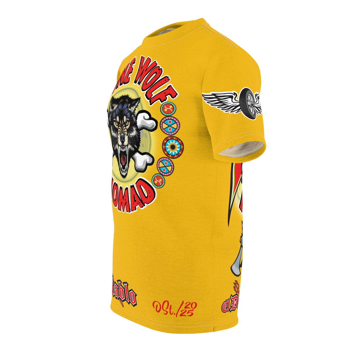 Lone Wolf Nomad HiViz Super Tee - For The Independent No Club Bikers For Life