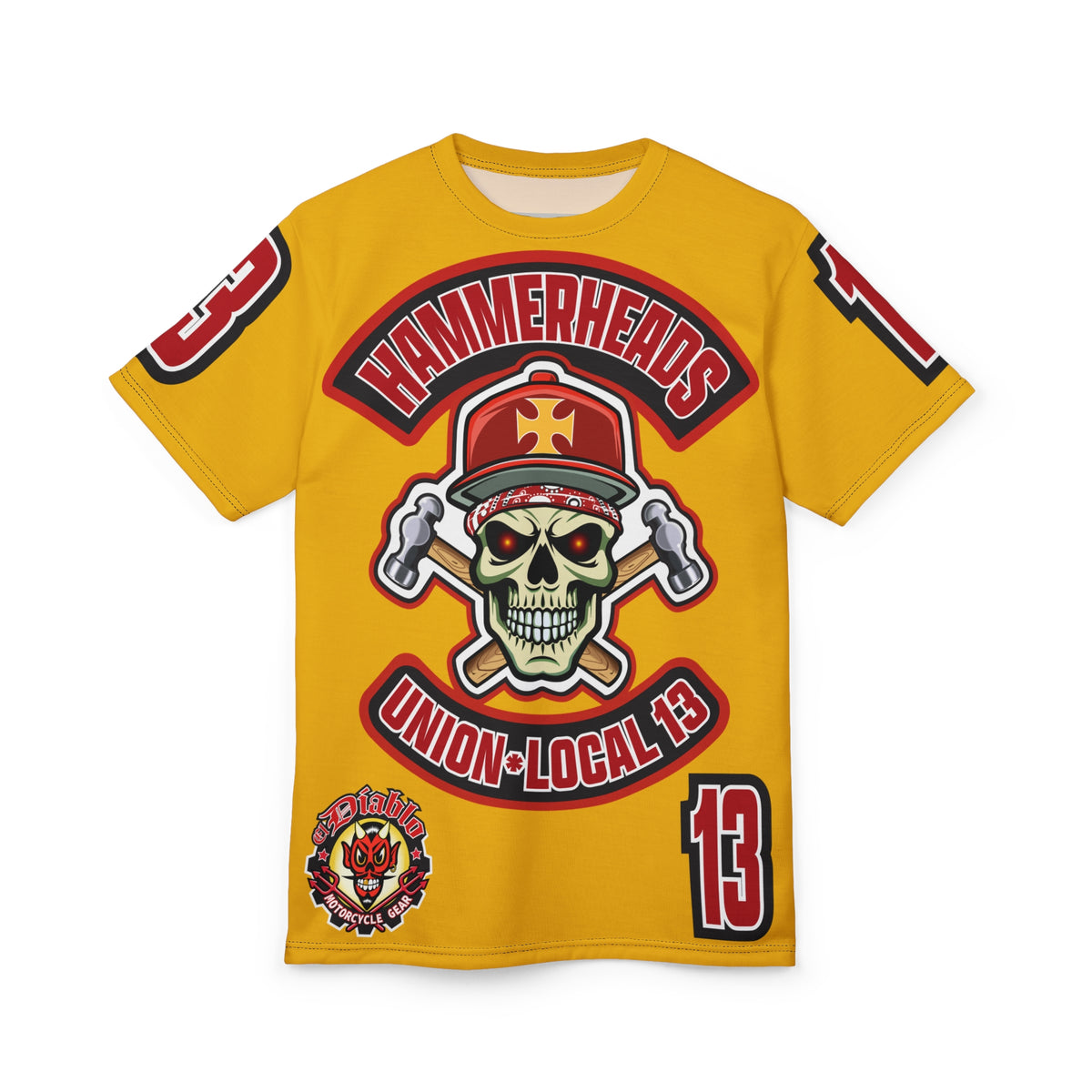 Hammerheads Union Local 13 HiViz Super Tee - Rough Tough Bad Attitude Motorcycle Riding Tee