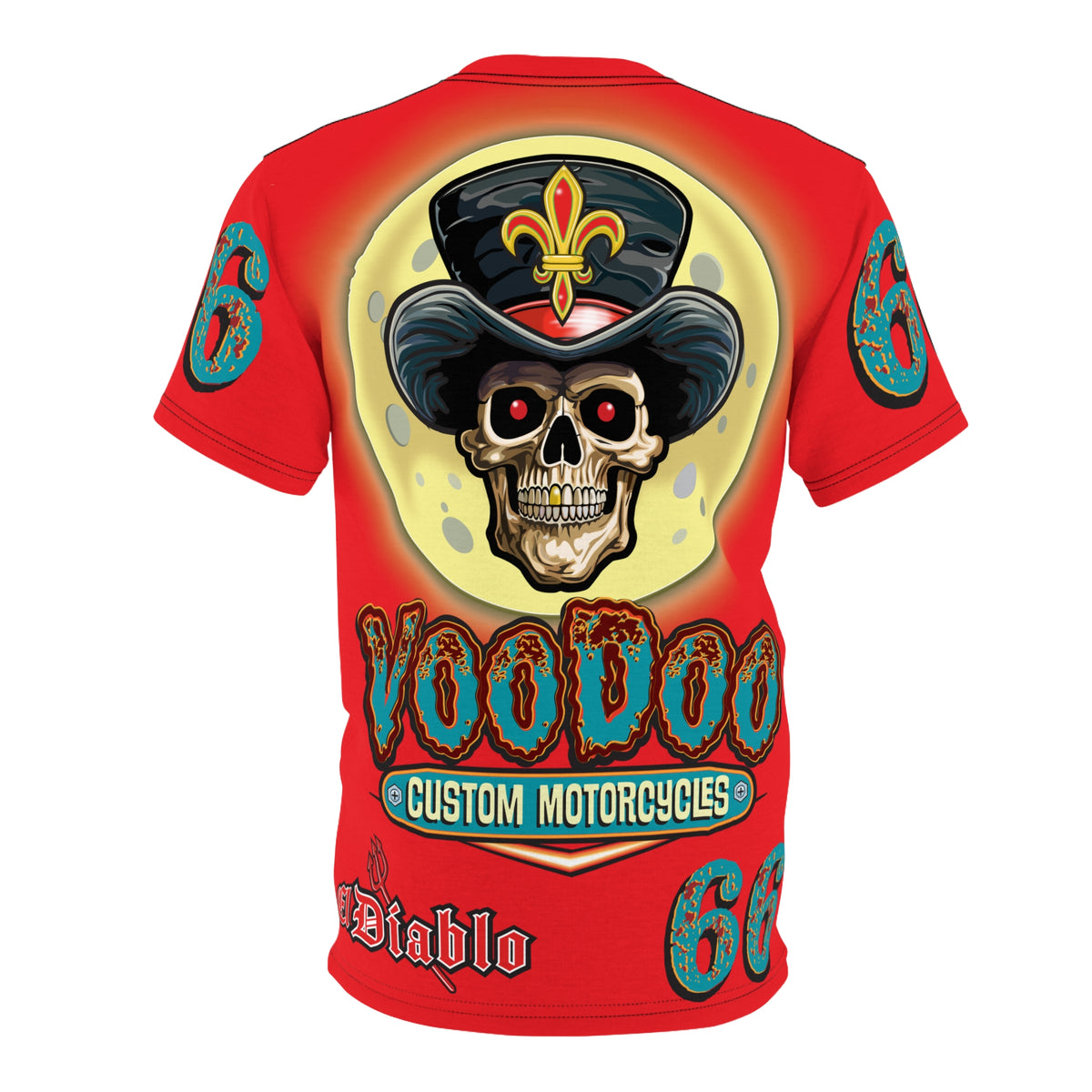 Voodoo Custom Motorcycles  Unisex HiViz Tee, Edgy Graphic Shirt, Motorcycle Apparel, Skull T-Shirt, Perfect for Bikers