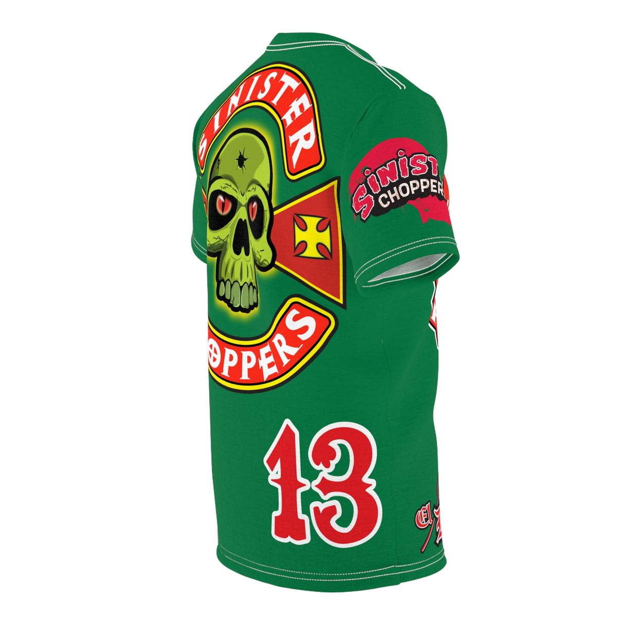 Sinister Choppers  Custom Designed Hunter Green HiViz Super Tee