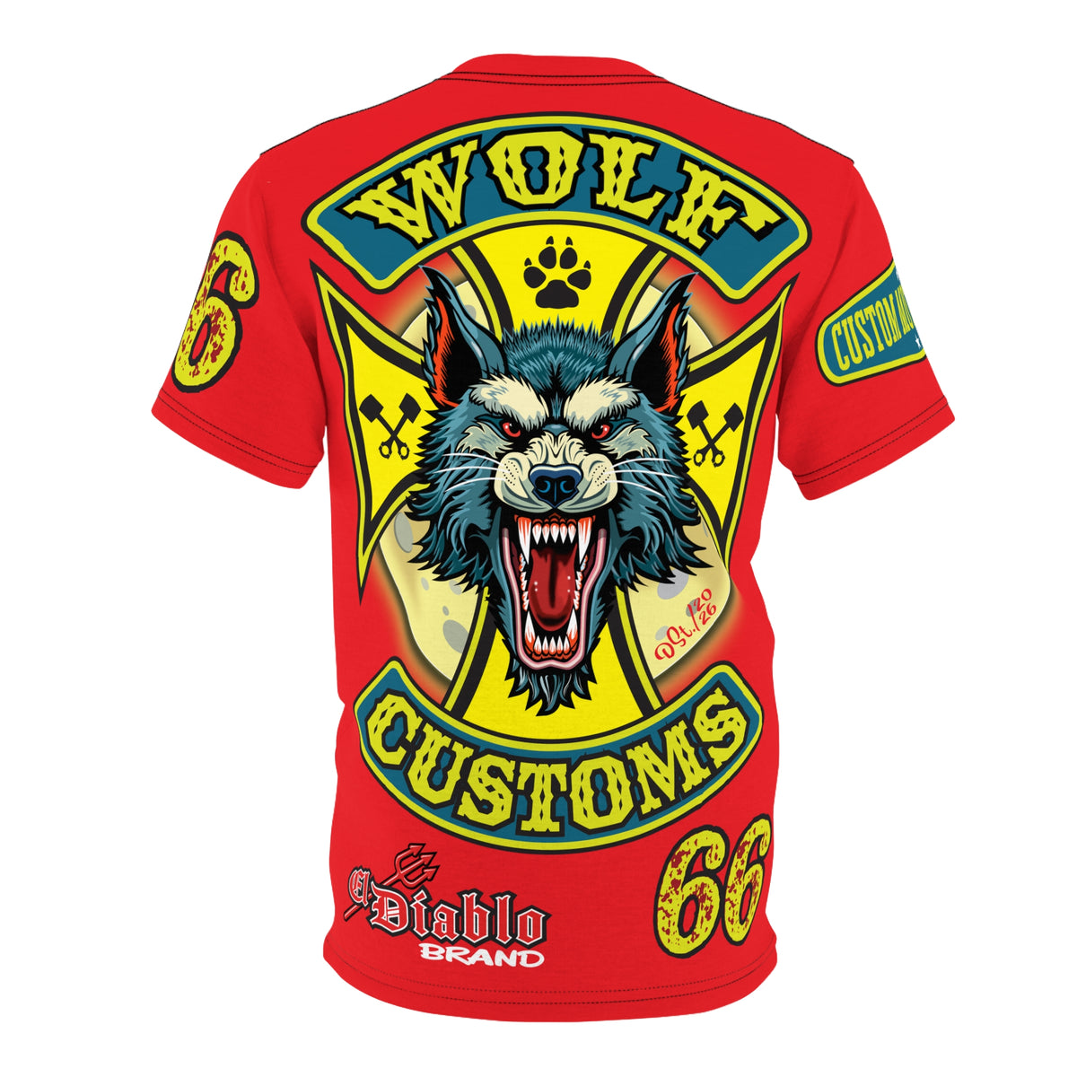 MWT Wolf Customs '66 Graphic HiViZ Super Tee — Retro Motorcycle Club Shirt, The Best Biker Riding Tee EVER !!!