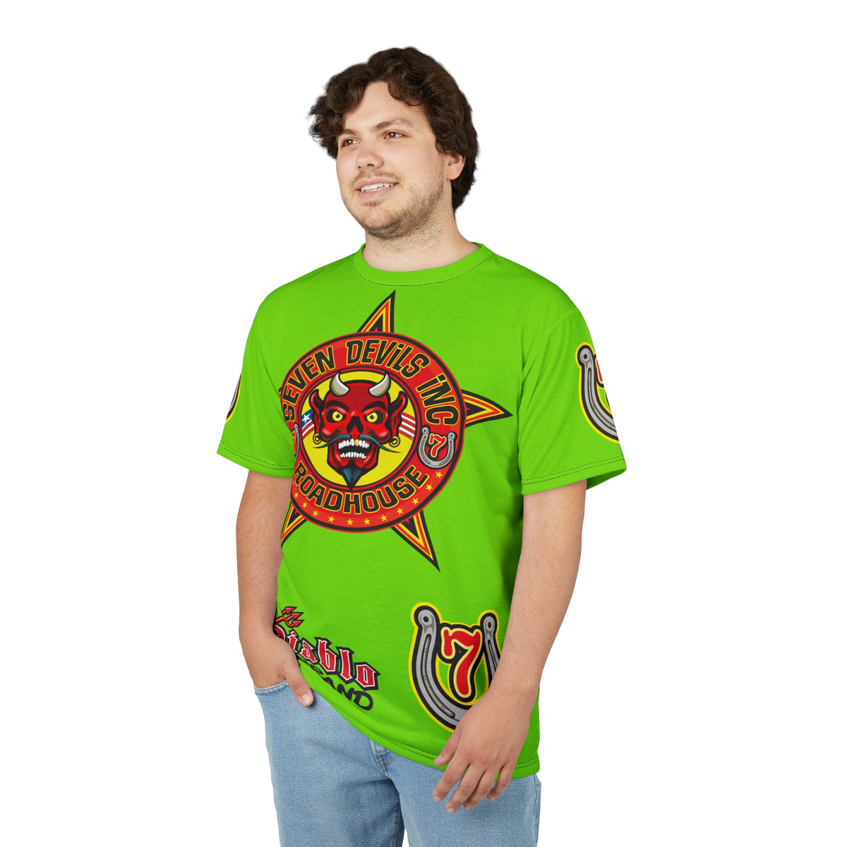 Very Special Seven Devils Inc. Roadhouse HiViz Graphic Tee - Motorcycle Custom Riding Super Tee