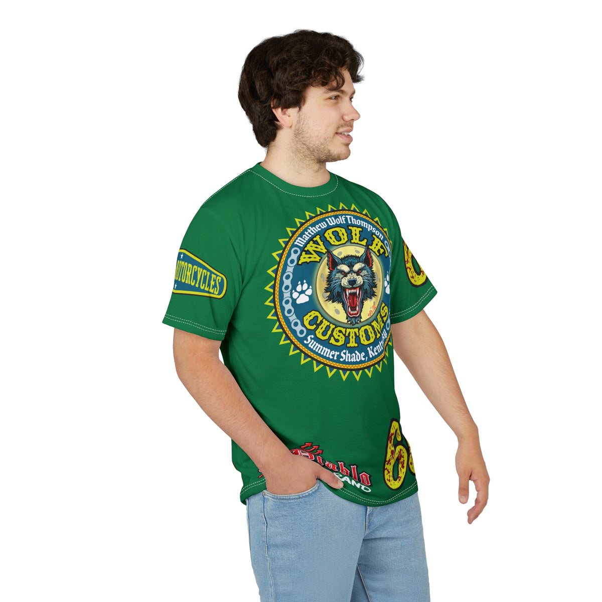 MWT Wolf Customs '66 Graphic HiViZ Super Tee — Retro Motorcycle Club Shirt, The Best Biker Riding Tee EVER !!!
