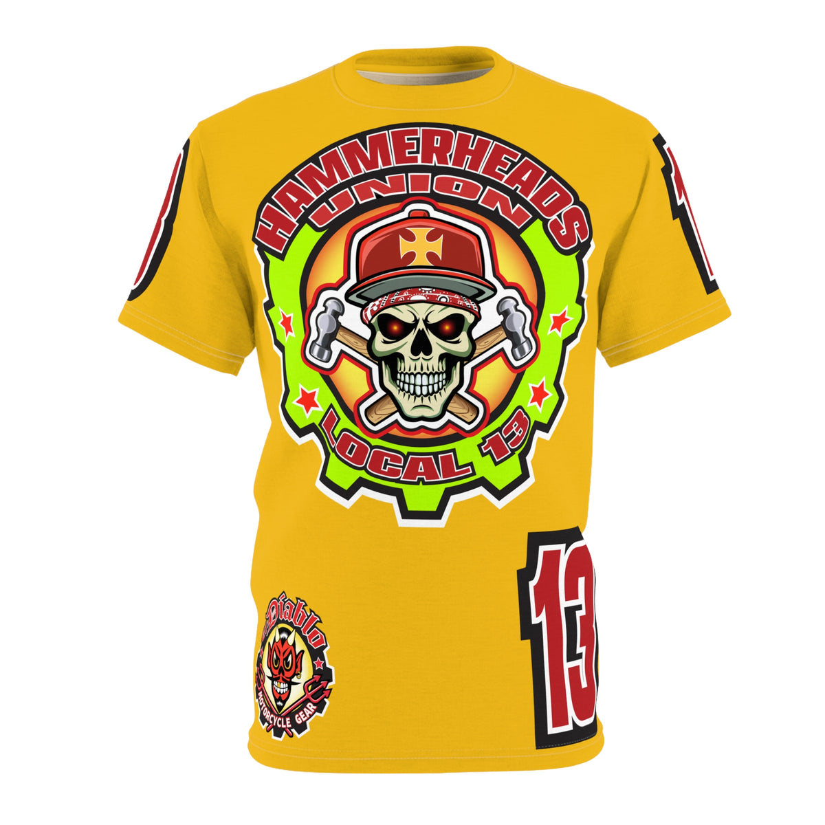 Hammerheads Union Local 13 HiViz Super Tee - Rough Tough Bad Attitude Motorcycle Riding Tee
