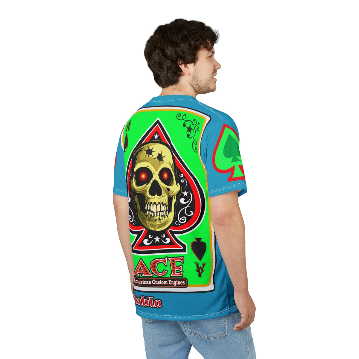 American Custom Engines ACE - Special Lumina Green  Ace of Spades Death Card High visibility Graphics