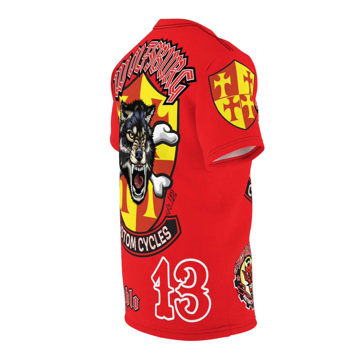 Wolfsburg Custom Cycles HiViz Graphic Super Tee for Bikers