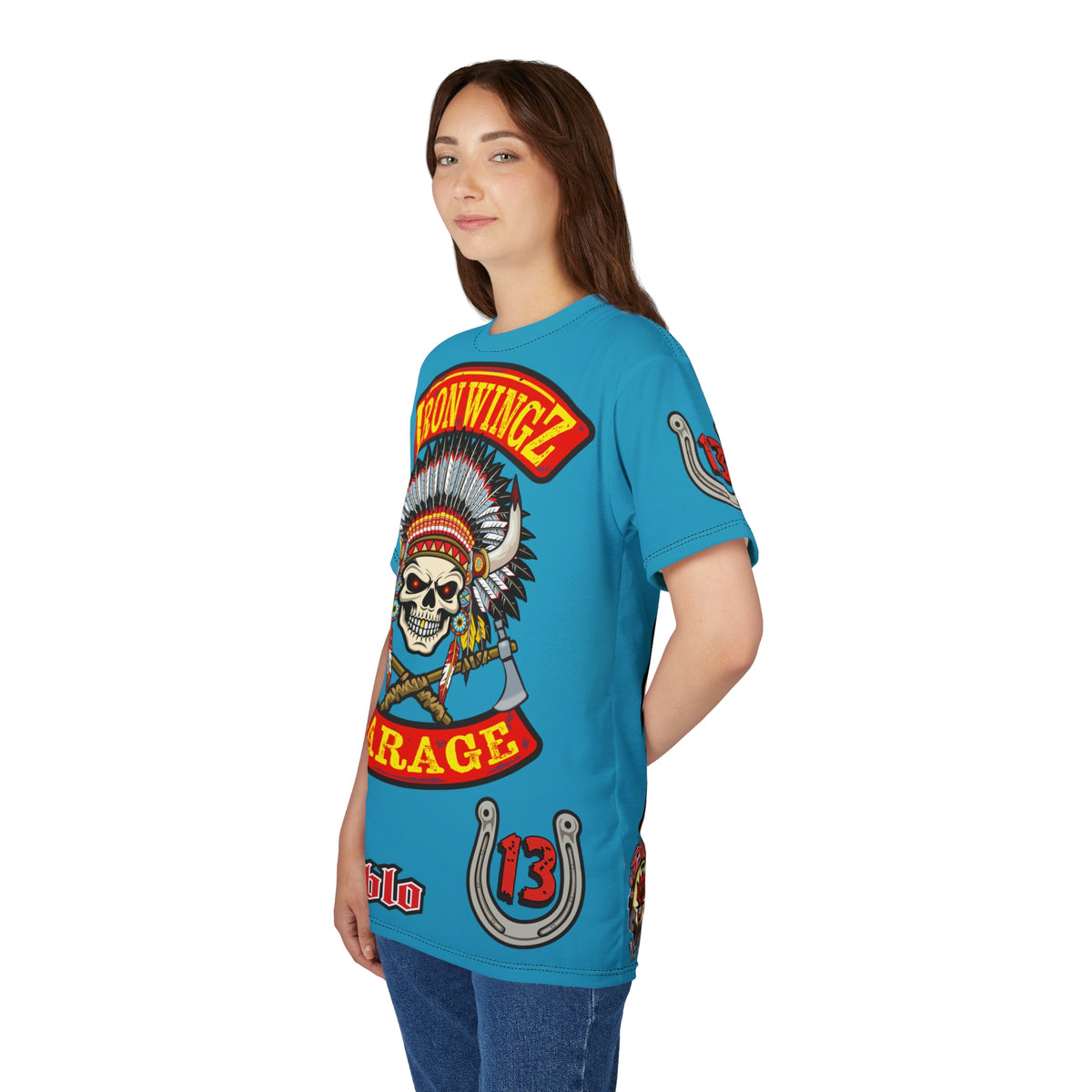 Iron Wingz Garage Warrior HiViZ Motorcycle Rider Super Tee