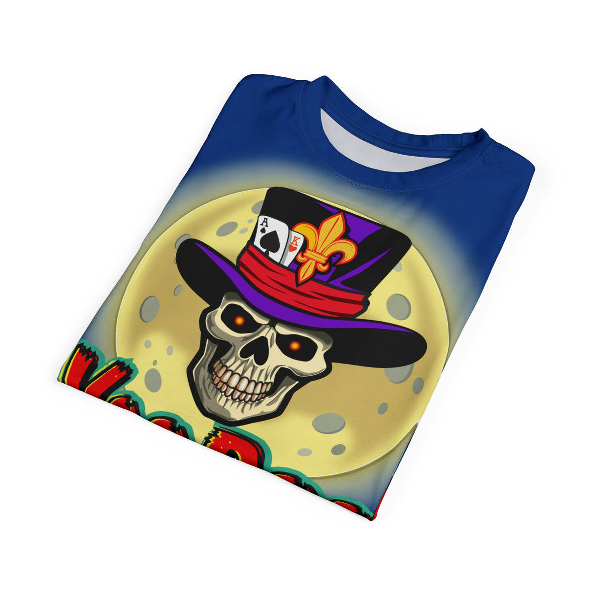 VooDoo Custom Motorcycles Midnight Blue HiViz Graphics Biker Tee
