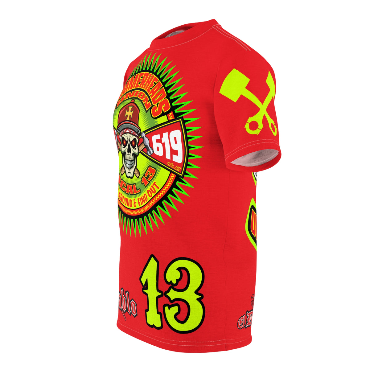 Hammerheads Union Local 13 -  SoCal 619 Special Edition - Custom HiViz Motorcycle Riding Tee Shirt _ Super Comfort and Fit