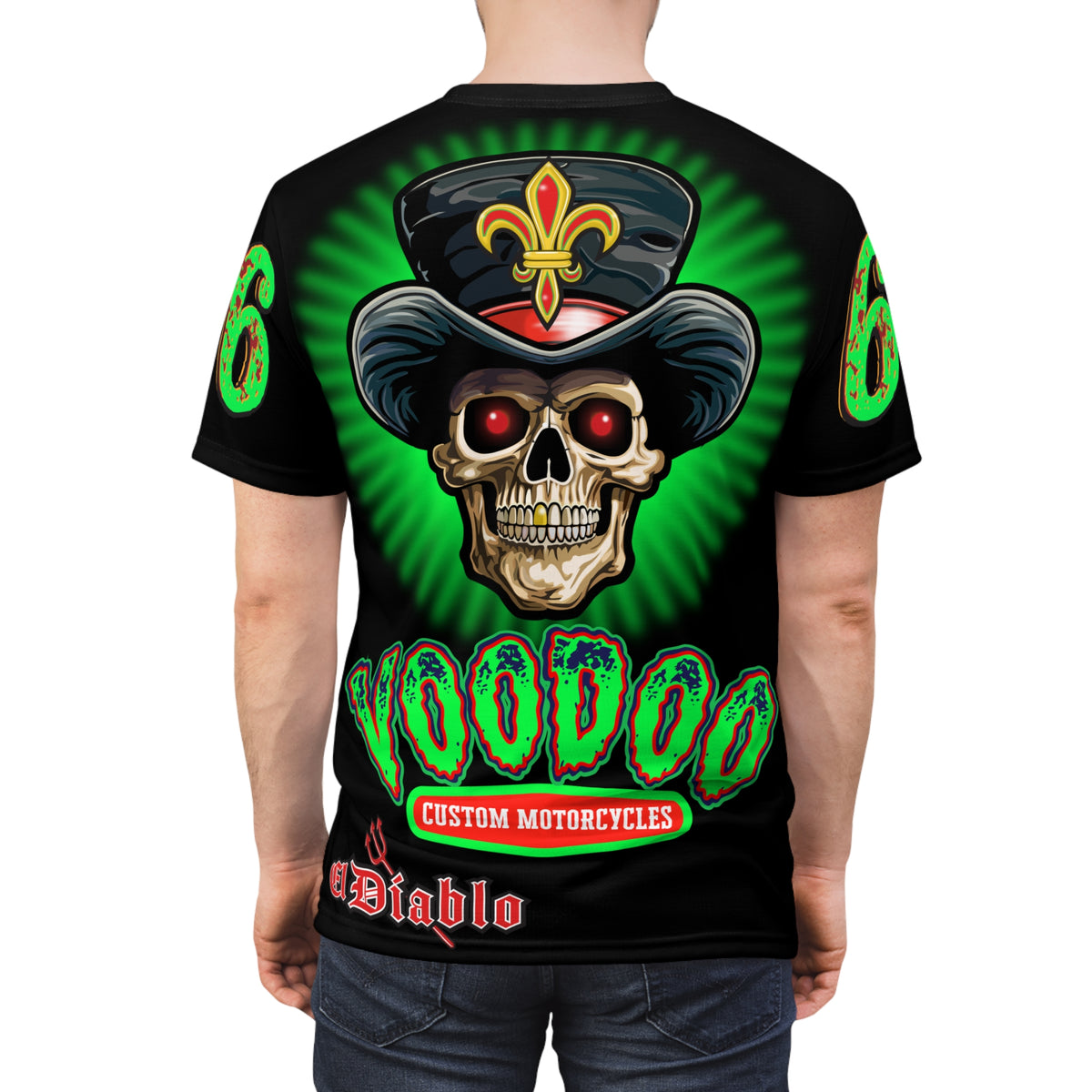 Voodoo Custom Motorcycles HiViZ Route 66 Super Tee, Specially Designed for visibility and riding comfort, Badazz Graphic T-Shirt,