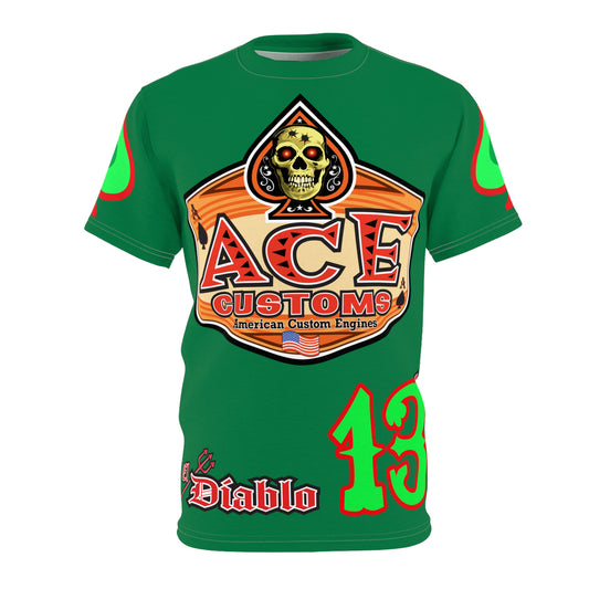 American Custom Engines ACE - Special Lumina Green  Ace of Spades Death Card High visibility Graphics