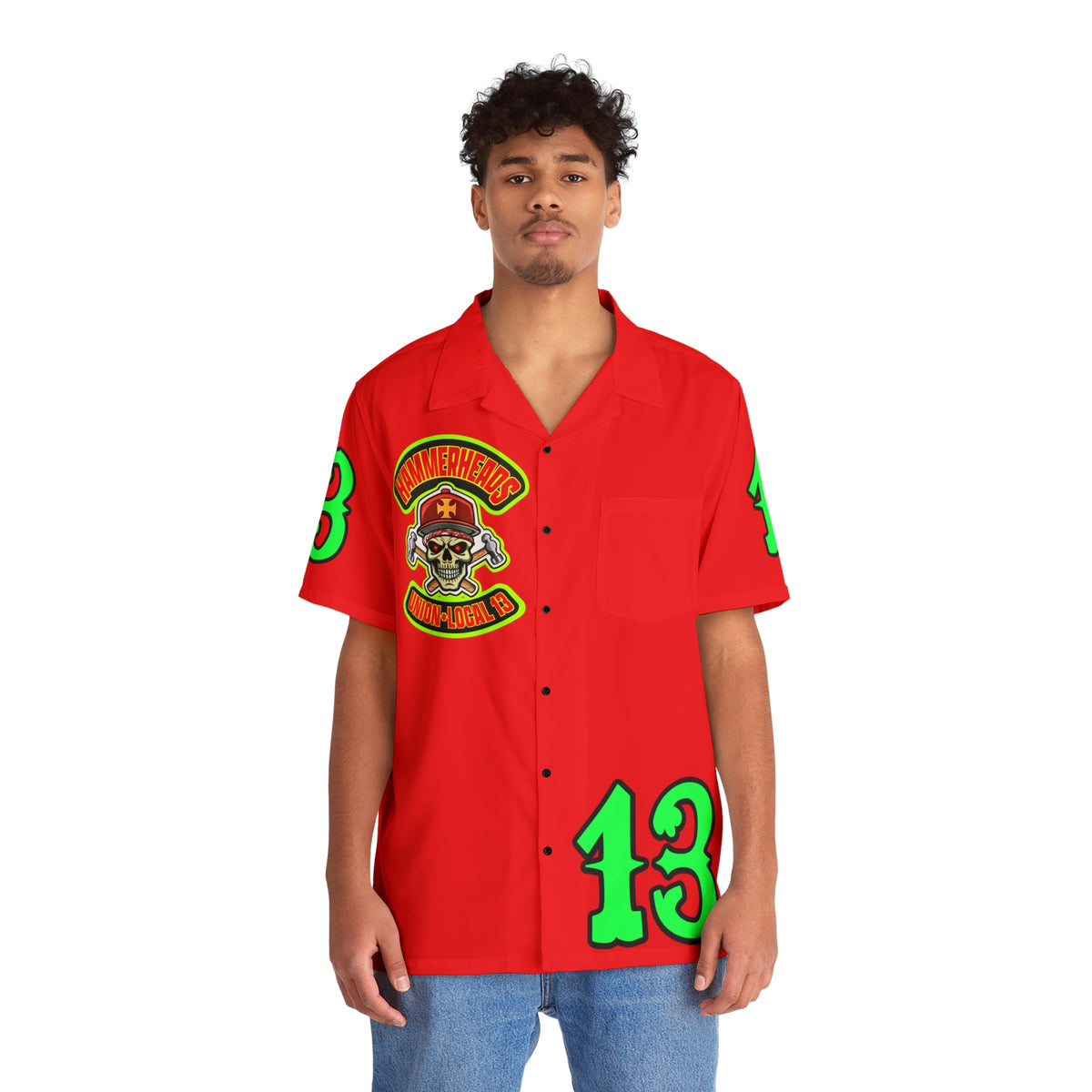 Big Bopper Men's Hawaiian Shirt - Loose, Comfortable Button Up Shirt for Easy Breezy Riding - Sizes to 5XL