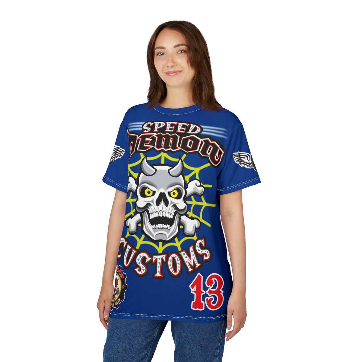 Speed Demon Customs Spectacular HiViz Super Tee - Devilishly Demented Bold Biker Design