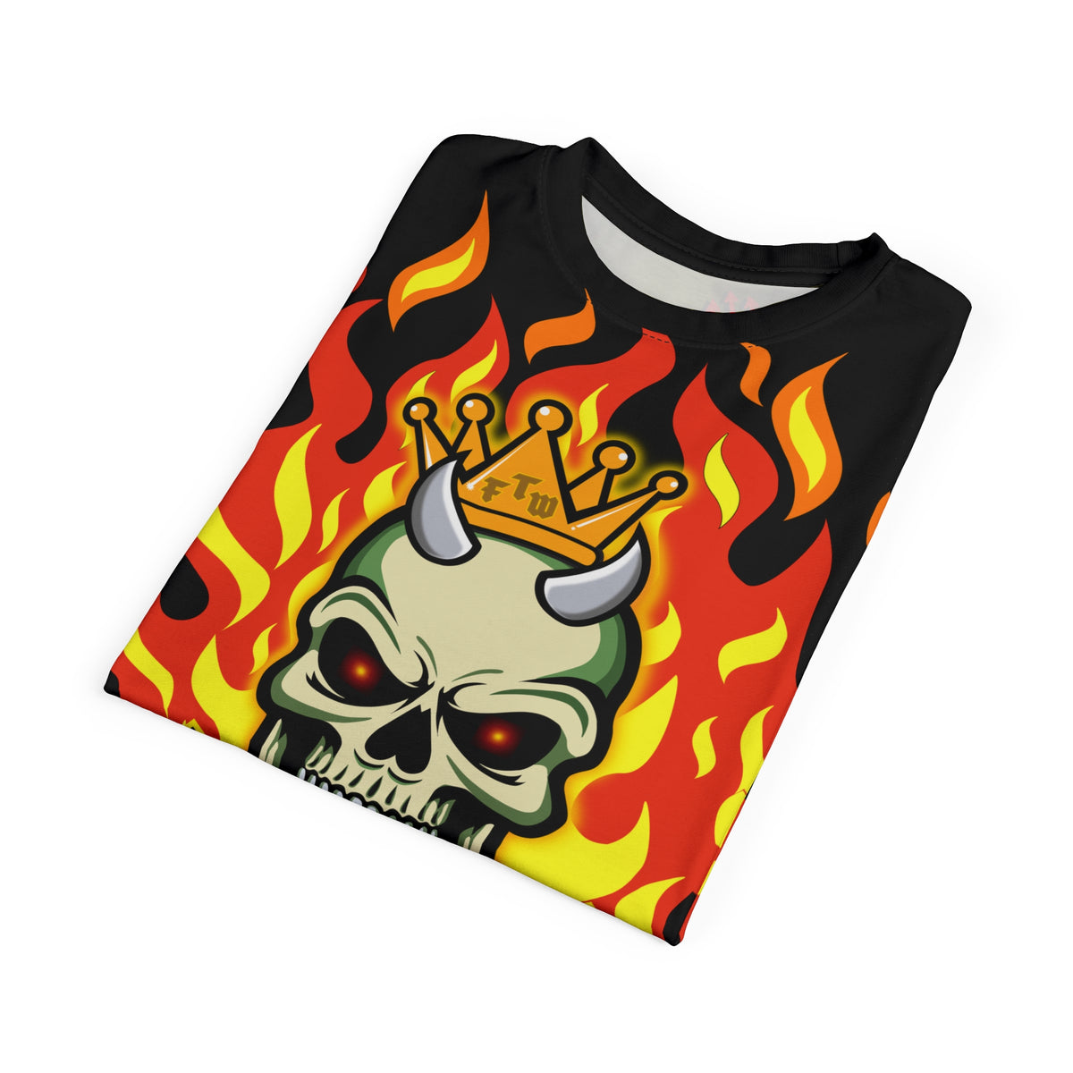Speed Demon King -  Blaze inferno Front & Starburst Electric yellow Super Nova Back...HiViz Riding Tee