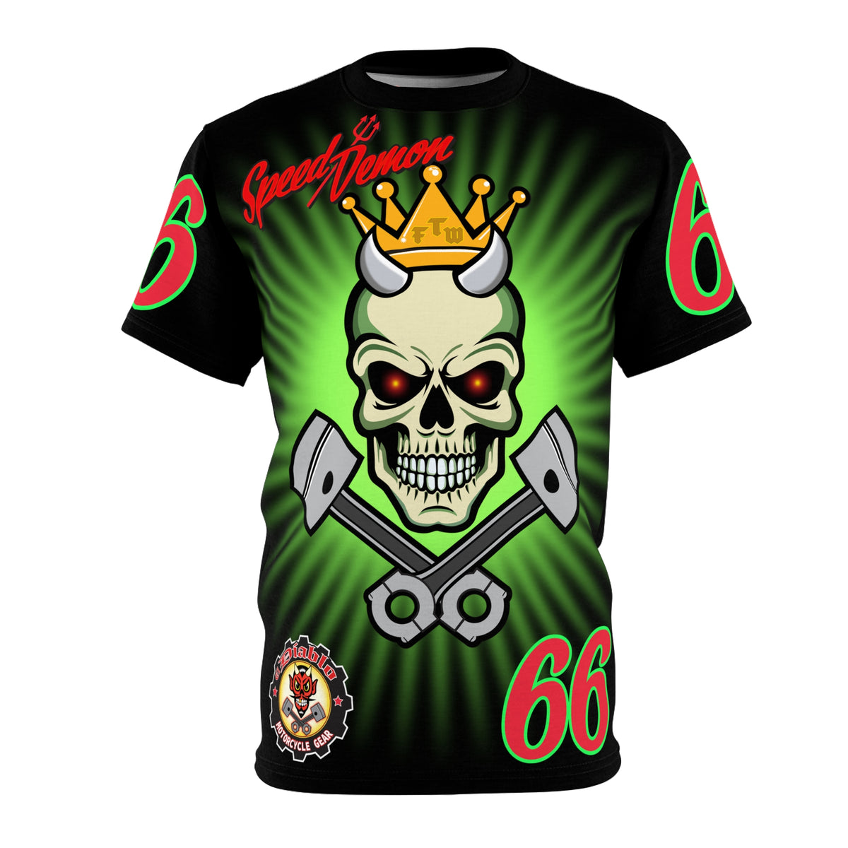 Speed Demon Route 66 High Performance Unisex Super Tee - Lumina Green HiViZ Features