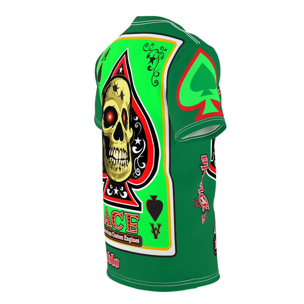 American Custom Engines ACE - Special Lumina Green  Ace of Spades Death Card High visibility Graphics