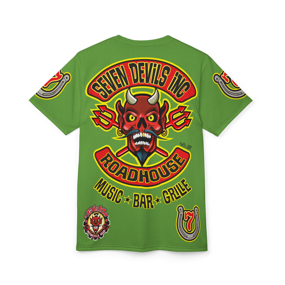 Seven Devils Inc. Roadhouse HiViz Graphic Tee - Motorcycle Custom Riding Super Tee