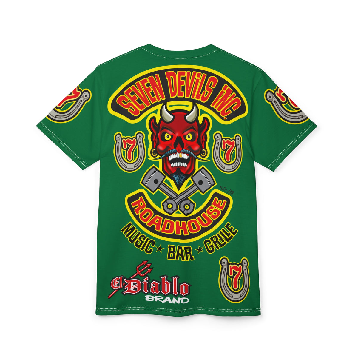 Seven Devils Inc. Roadhouse HiViz Design, Edgy Biker Shirt, Special Motorcycle Riding Gear, Seven Devils Inc.