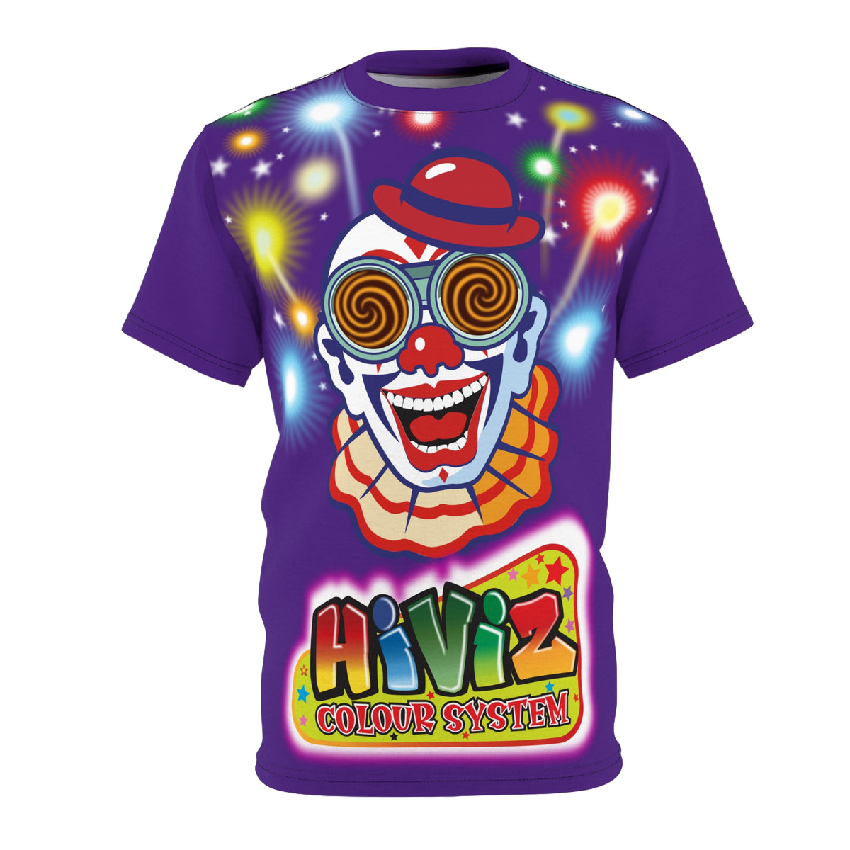 HiViz Clown Graphic Tee — Neon Festival Rave Shirt