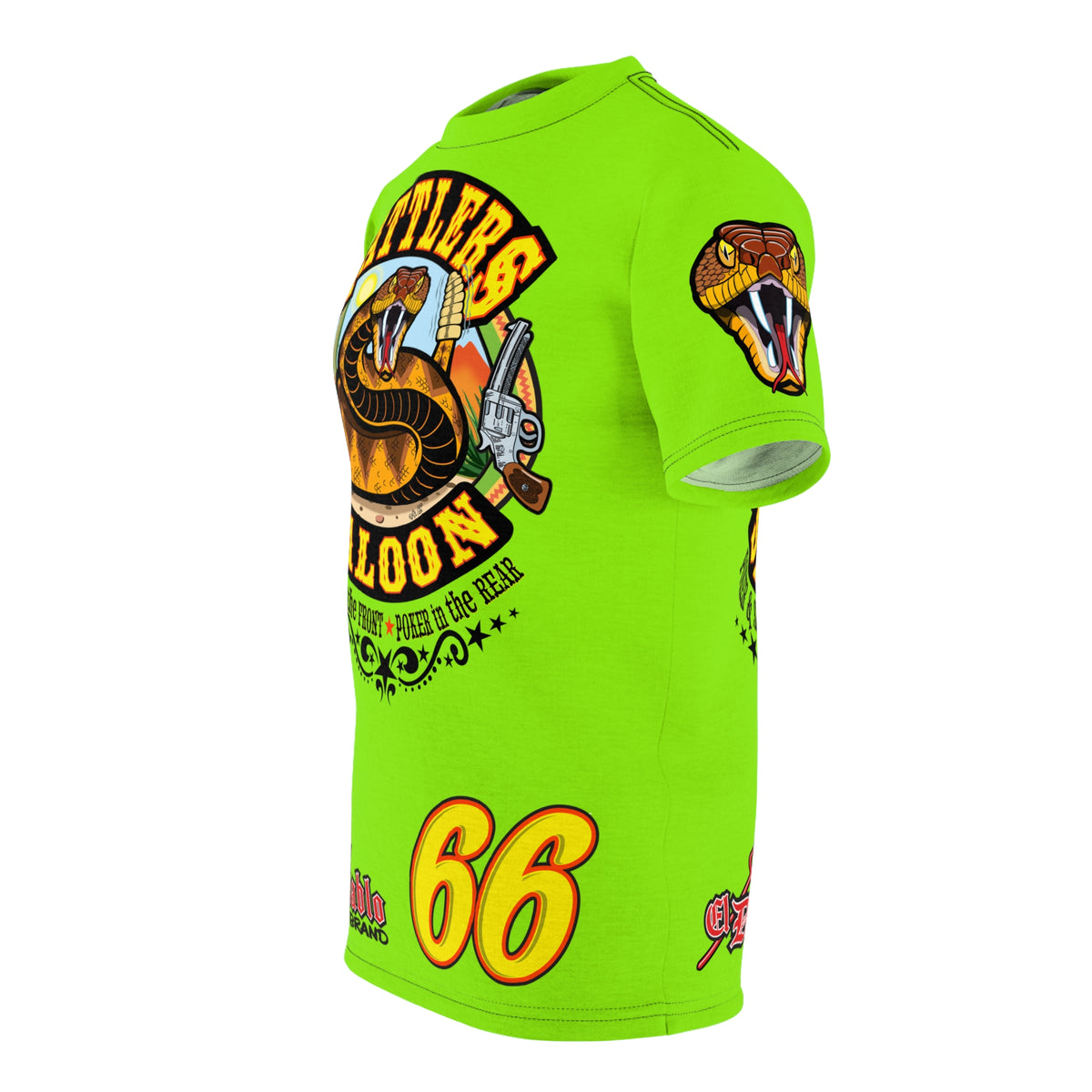VERY Special HIVIZ Rattlers Saloon  BADAZZ SUPER TEE — Vintage Biker 66 Graphic Shirt