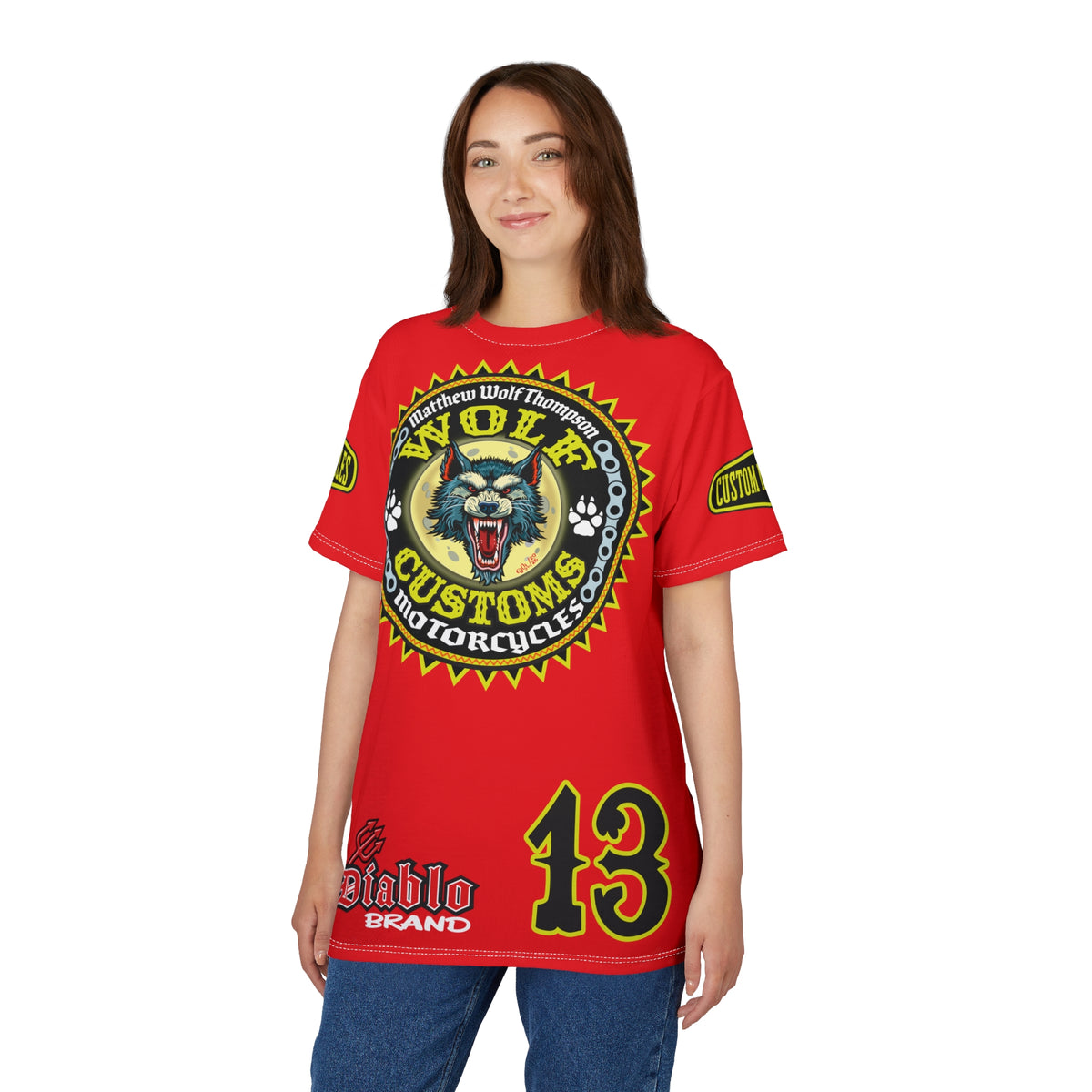VERY SPECIAL MWT Wolf Customs with XL HiViZ Graphics Super Tee —  The Best Biker Riding Tee EVER !!!