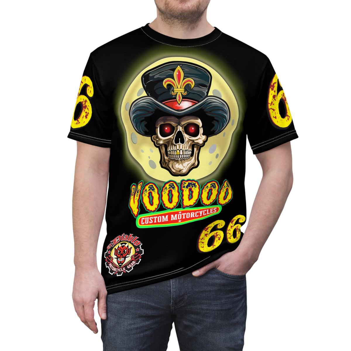 Voodoo Nightmare 66  Ultimate Motorcycle HiViz Super Tee, XLGraphics , Custom Riding Apparel