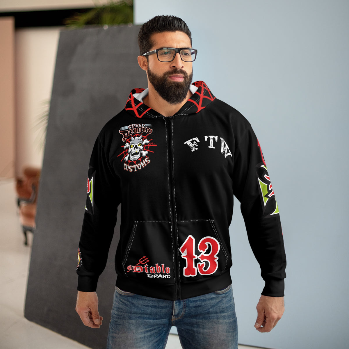 HoodZ Speed Demon Customs HiViZ Unisex Zip Hoodie