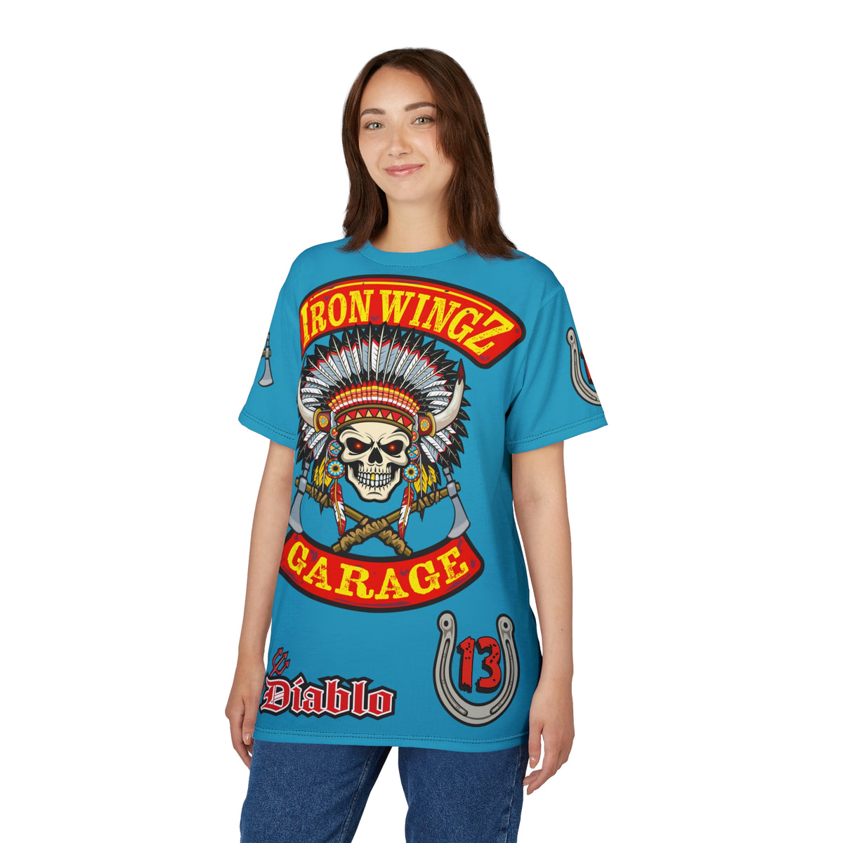 Iron Wingz Garage Warrior HiViZ Motorcycle Rider Super Tee