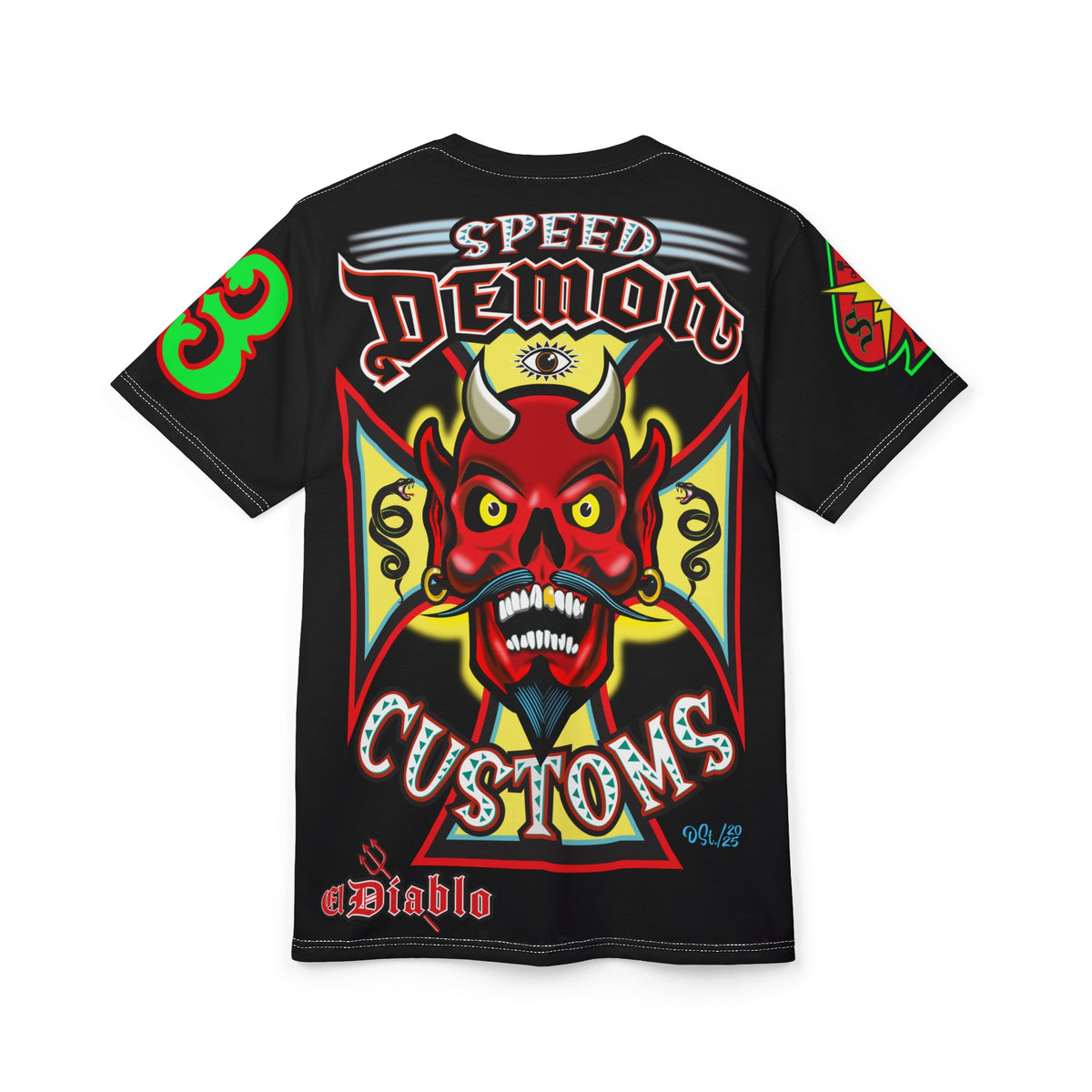 Speed Demon Custom HiViz Unisex Tee - Bold Graphic Harley Enthusiast Super T