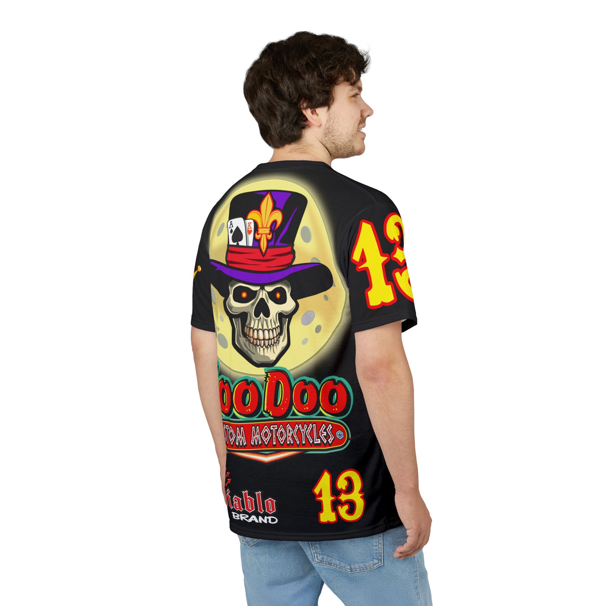 VooDoo Custom Motorcycles Black Magic Ultimate HiViz Graphics Biker Tee