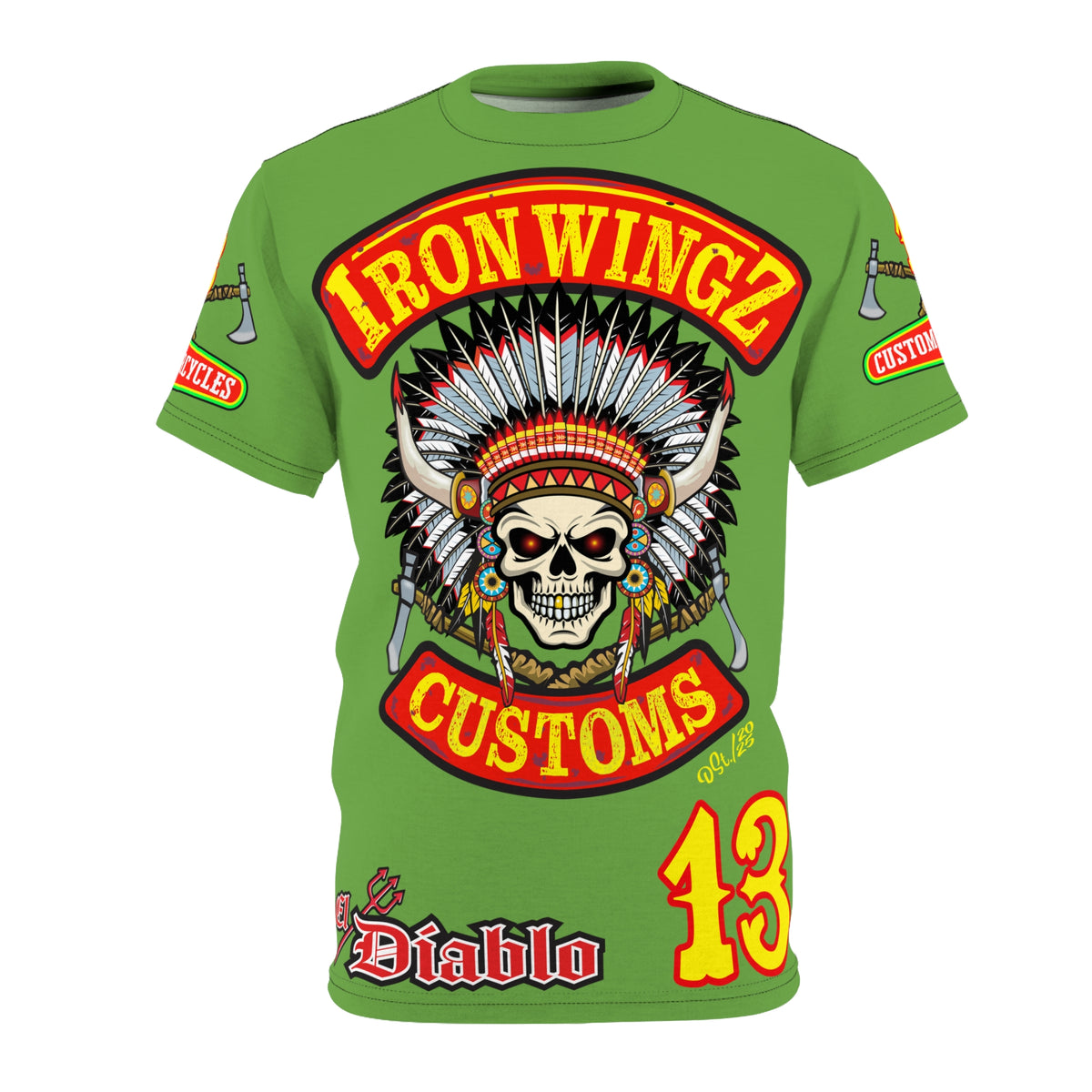 Iron Wingz Garage HiViZ Motorcycle Rider Super Tee