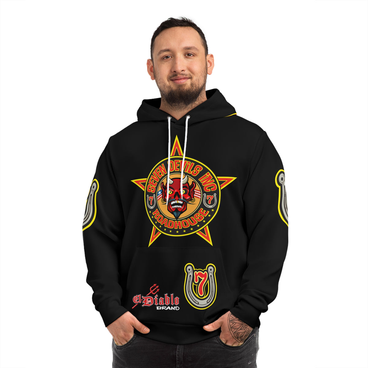 HoodZ Seven Devils Roadhouse Retro Devil Logo Pullover Hoodie