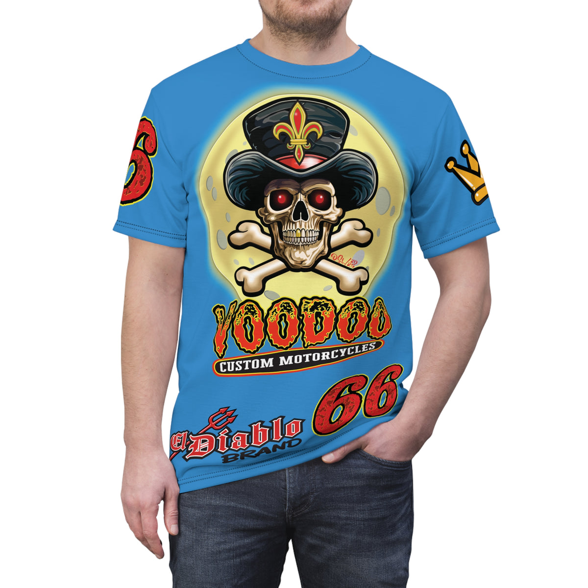 VooDoo Custom Motorcycles Route 66 Unisex Super Tee - High Performance Riding Gear